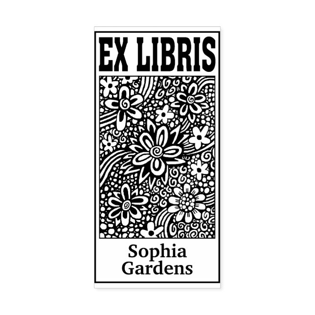 Abstraktes Ex Libris Gummistempel (Prägung)