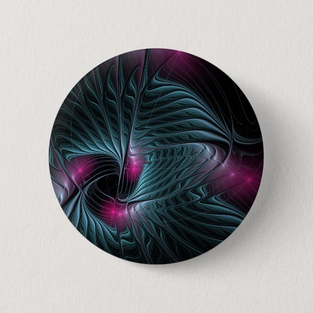 Abstraktes Fantasy-Fraktal Button (Vorderseite)
