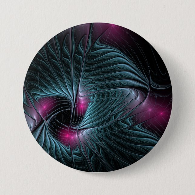 Abstraktes Fantasy-Fraktal Button (Vorderseite)