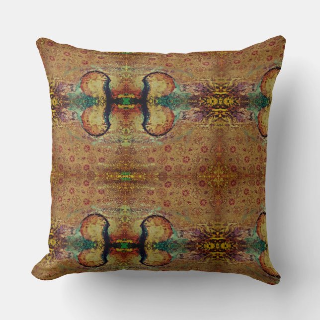 Abstraktes Farbdesign mit einem Hauch von Blumen Kissen (Vorderseite)