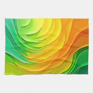 Abstraktes Farbenergie-Fluss-Design Geschirrtuch