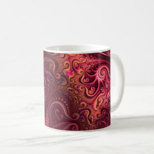 Abstraktes, farbenfroh Burgund-Carmine-Spiralmuste Kaffeetasse