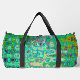 Abstraktes, farbenfroh grünes Mosaik Retro Duffle Bag