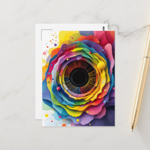 Abstraktes farbenfrohes Diaphragma Postkarte