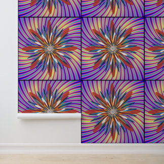 Abstraktes farbenfrohes florales Mandala-Kunstmust Tapete