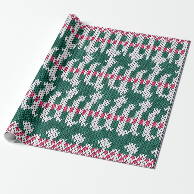 Abstraktes farbenfrohes florales Strickmuster  Geschenkpapier (Ungerollt)