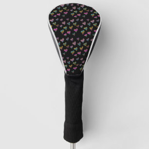 Abstraktes farbenfrohes Herz süßes Muster Golf Headcover