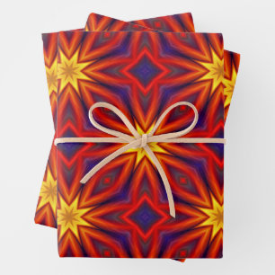 Abstraktes farbenfrohes Muster Geschenkpapier Set