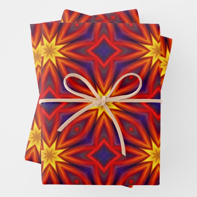 Abstraktes farbenfrohes Muster Geschenkpapier Set (Beispiel)