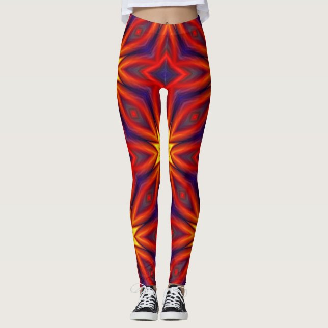 Abstraktes farbenfrohes Muster Leggings (Vorderseite)