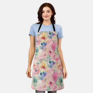 Abstraktes farbenfrohes Pastell-Blumenmuster Schürze