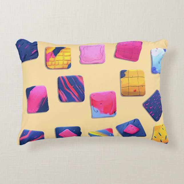 Abstraktes Farbenmuster Dekokissen (Vorderseite)
