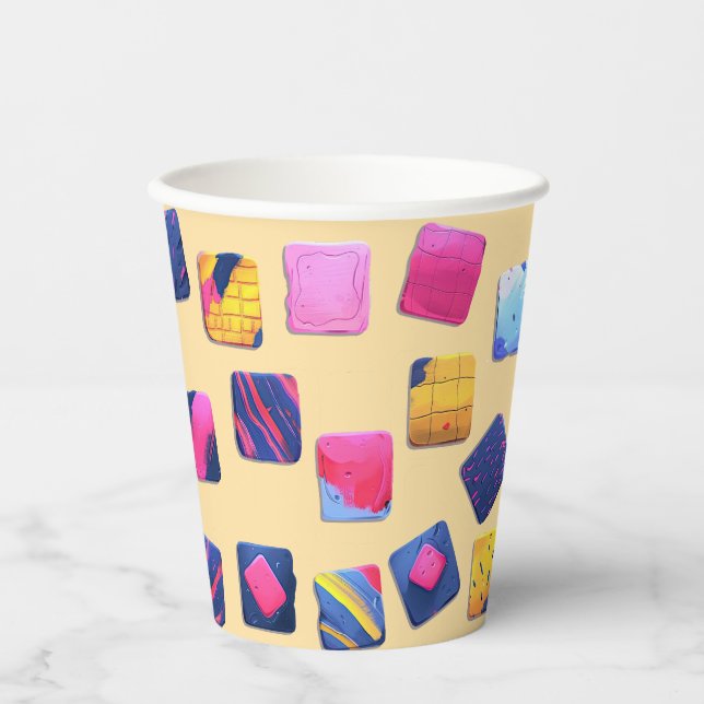 Abstraktes Farbenmuster Pappbecher (Vorderseite)