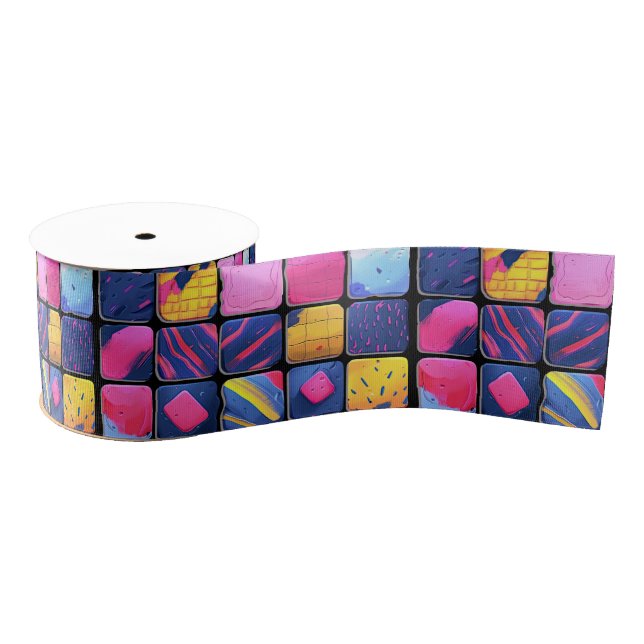 Abstraktes Farbenmuster Ripsband (Spule)