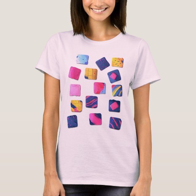 Abstraktes Farbenmuster T-Shirt (Vorderseite)