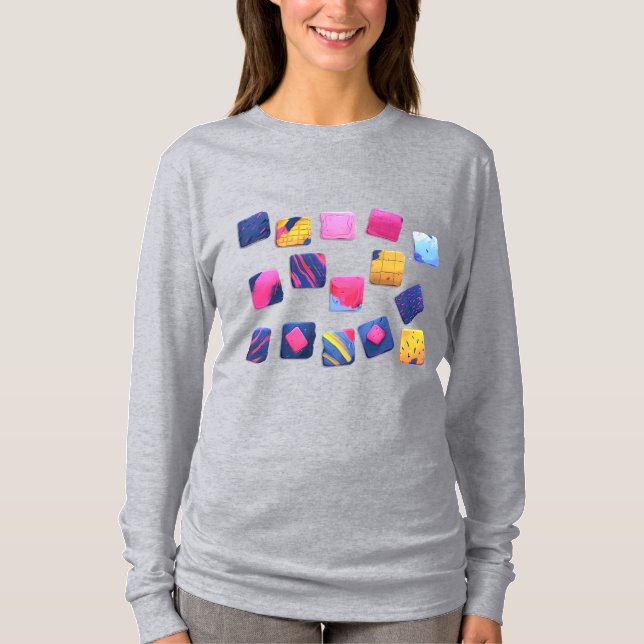 Abstraktes Farbenmuster T-Shirt (Vorderseite)