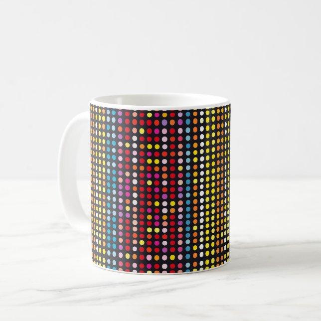 Abstraktes Farbgepunktetes Muster Kaffeetasse (Vorderseite Links)