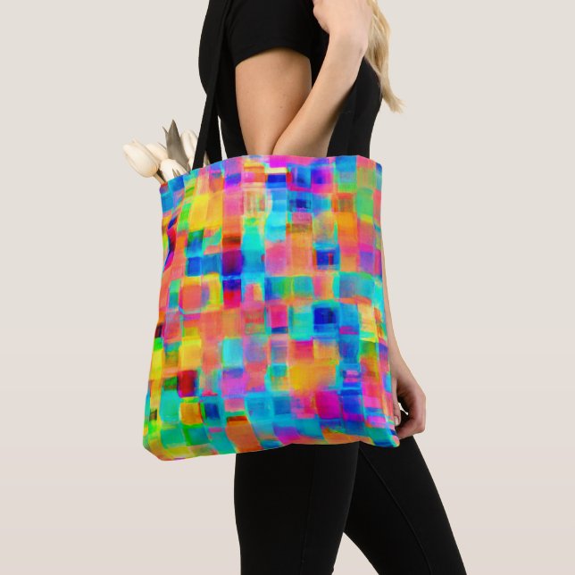 Abstraktes Farbgitter Tasche (Von Nahem)