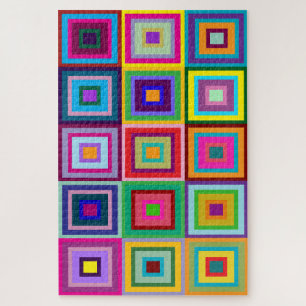 Abstraktes Farbige Patchworkmuster-Puzzle