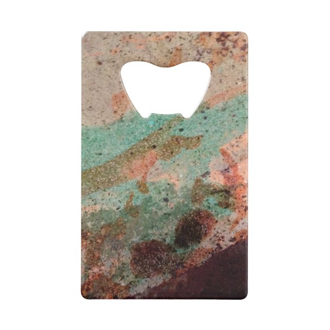 Abstraktes, farbiges Dyed Cement Kreditkartenflaschenöffner (Vorderseite)