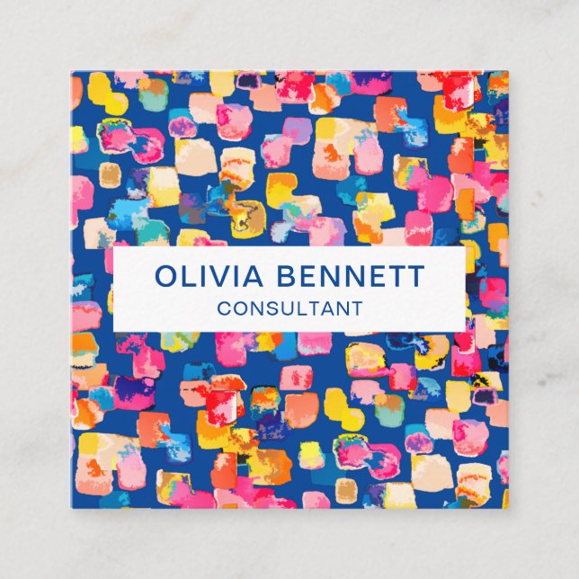 Abstraktes farbiges Licht Quadratische Visitenkarte (Vorderseite)