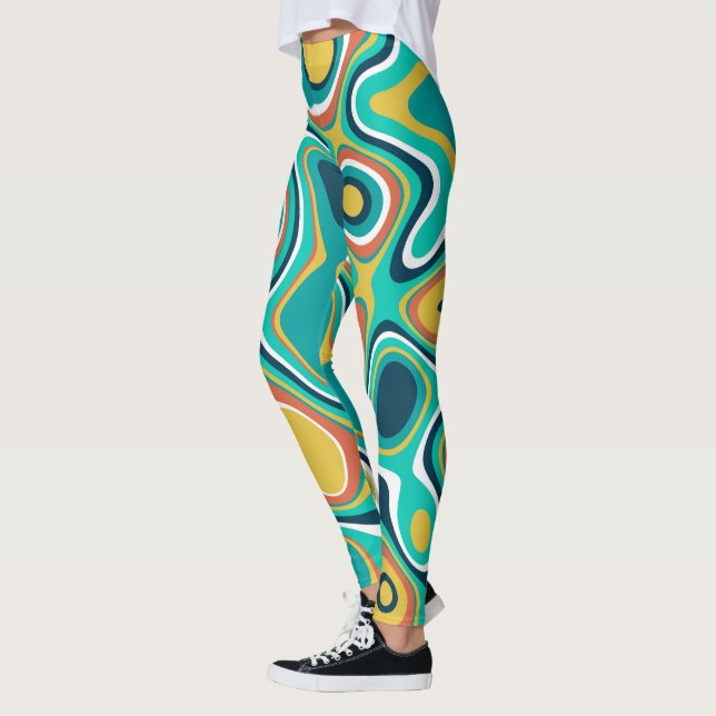 Abstraktes, farbiges Muster Leggings (Links)