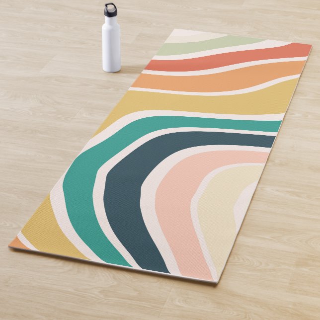 Abstraktes, farbiges Wavy-Muster Yogamatte (Beispiel)