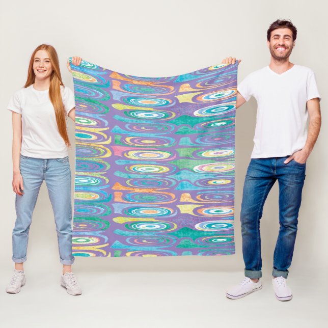 Abstraktes Farbmuster 1 Fleecedecke (Beispiel)