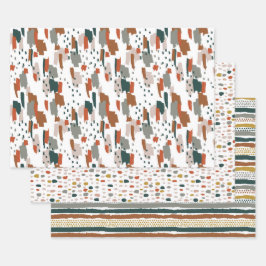 Abstraktes Farbmuster Geschenkpapier Set