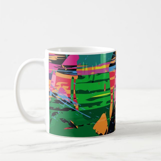 Abstraktes Farbmuster in Graffiti-Qualität v Kaffeetasse (Links)