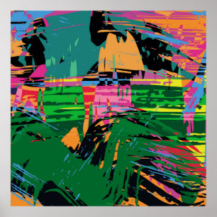 Abstraktes Farbmuster in Graffiti-Qualität v Poster