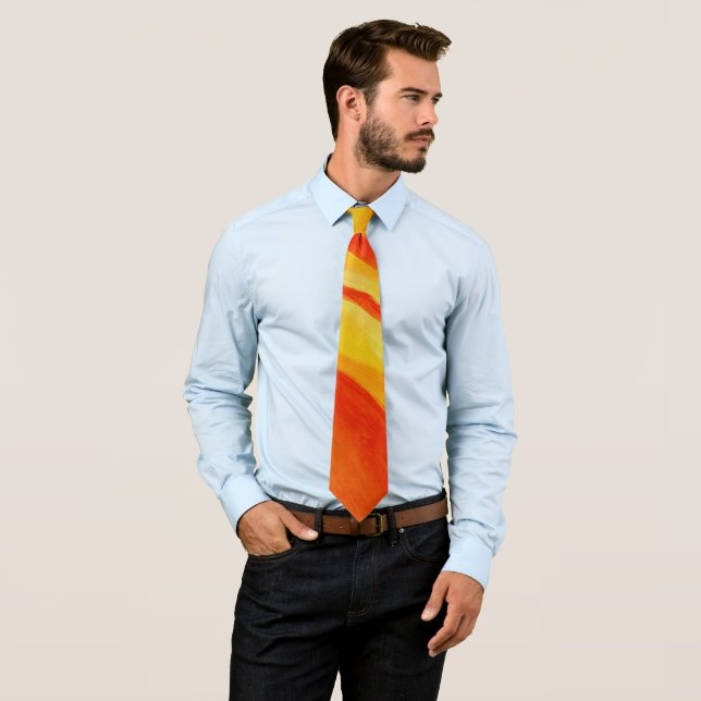 abstraktes Farbmuster in Orange und Gold Krawatte (Beispiel)