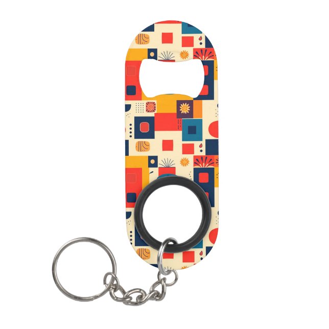 Abstraktes Farbmuster Mini Flaschenöffner (Vorderseite)