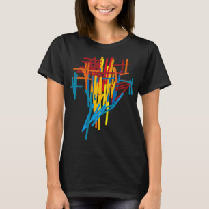 Abstraktes Farbmuster Techno T-Shirt