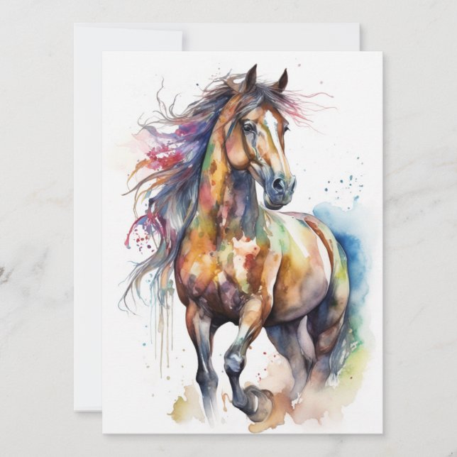 Abstraktes Farbpferd Karte (Vorderseite)