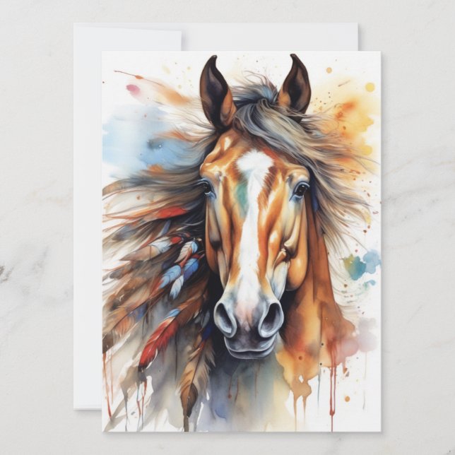 Abstraktes Farbpferd Karte (Vorderseite)