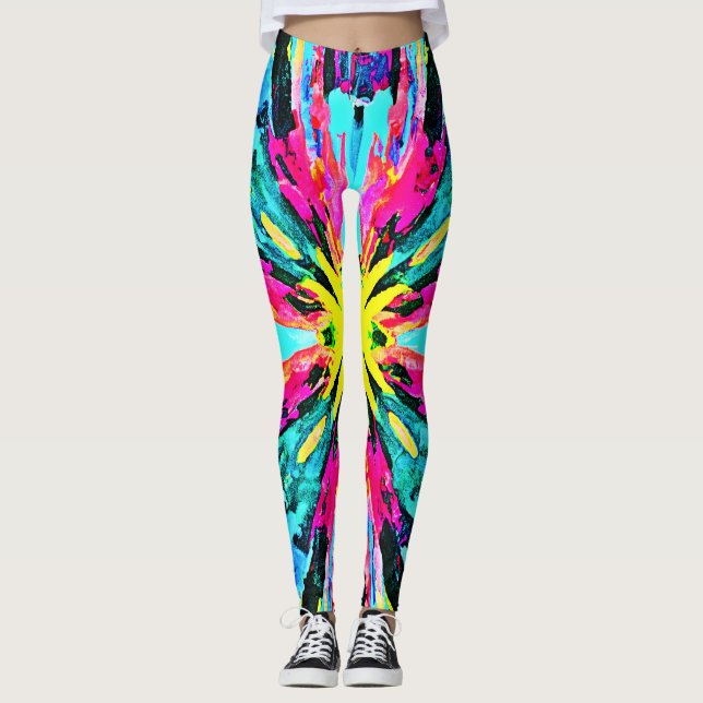 Abstraktes Farbverlaufsmuster Leggings (Vorderseite)