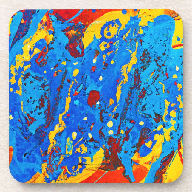 Abstraktes Farbwerk Getränkeuntersetzer (Vorderseite)