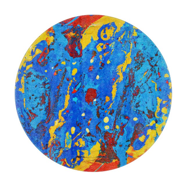 Abstraktes Farbwerk Schneidebrett (Vorderseite)