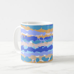 Abstraktes, fett grafisches Blau, Aquamarin Orange Kaffeetasse