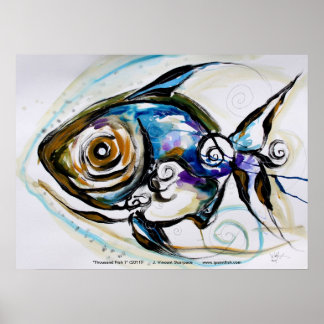 Abstraktes Fischplakat / Design von VinnyFish Poster