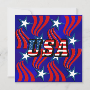 Abstraktes Flag-Muster und USA-Party Einladung