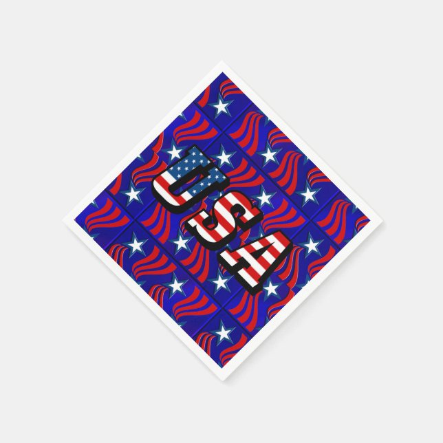 Abstraktes Flaggenmuster mit dem US-Text-Papier Na Serviette (Ecke)