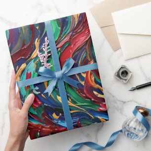 Abstraktes Flammen-Feuer-Juwel-Ton-Ölpapier Geschenkpapier