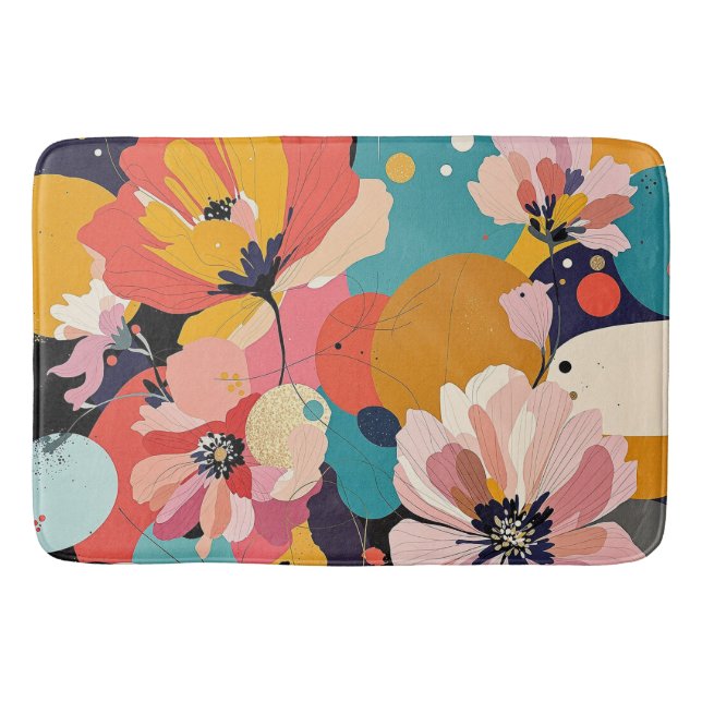 "Abstraktes Floral" Badematte (Vorderseite)
