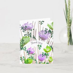 Abstraktes Florales Botanisches Dankeschön-Karte Dankeskarte