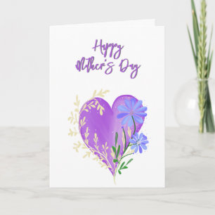 Abstraktes florales Herz-Muttertagskarte Dankeskarte