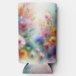 Abstraktes Florales im Wasserfarben-Stil Selters Dosenkühler