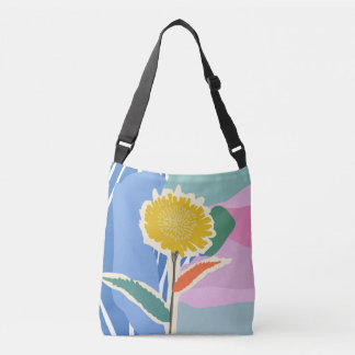Abstraktes Florales Löwenzahn-Farbblock Modern Tragetaschen Mit Langen Trägern