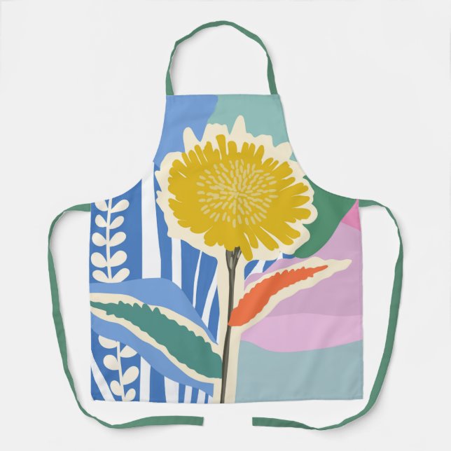 Abstraktes Florales Löwenzahn-Farbblock-Moderne  Schürze (Vorderseite)